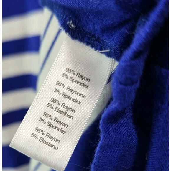 Anthropologie Shirt Womens XS Blue White Stripe Swing Babydoll Tee Tunic Puella - Picture 8 of 9